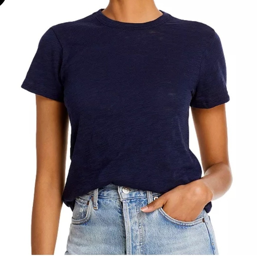 ATM Anthony Thomas Melillo Slub Jersey Tee‎ Midnight Blue 100% Cotton Size L